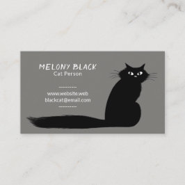 Tarjeta De Visita Guay Black Cat con larga cola | Fun Feline