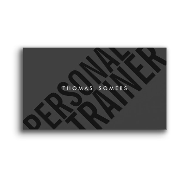 Tarjeta De Visita Guay Bold BLack Typography Personal Trainer (Subido por el creador)