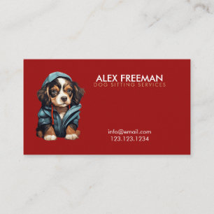 Tarjeta De Visita Guay Brown and Red Puppy Doing Sitting