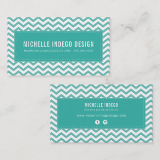 Tarjeta De Visita GUAY CHEVRON PATTERN preppy moderno jade verde