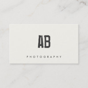 Tarjeta De Visita Guay de cadera y Edgy, Monograma simple en blanco