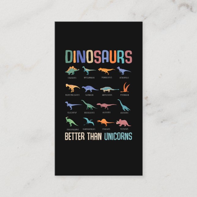 Tarjeta De Visita Guay Dinosaur Fan Dino Boys Trex (Anverso)