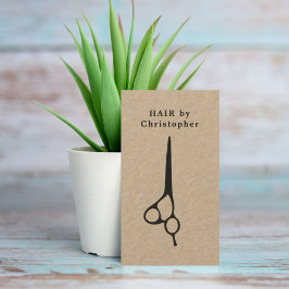 Tarjeta De Visita Guay Elegant Kraft Paper Black Scissor Hairstylist