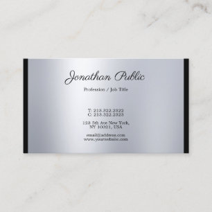 Tarjeta De Visita Guay elegante y lujoso manuscrito plateado