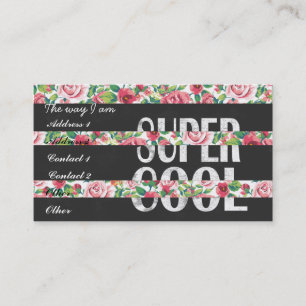 Tarjeta De Visita "Guay estupendo" redacta rayas florales de los
