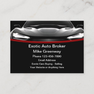 Tarjeta De Visita Guay Exotic Car Auto Broker Business Cards