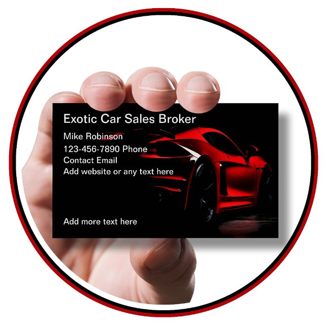 Tarjeta De Visita Guay Exotic Car Sales Broker Business Cards (Subido por el creador)