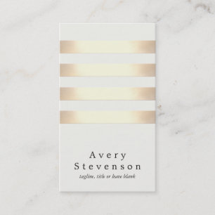 Tarjeta De Visita Guay Faux Relieve metalizado dorado y White 4 Stri