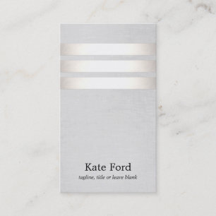 Tarjeta De Visita Guay Faux Relieve metalizado plateado y Gray Strip