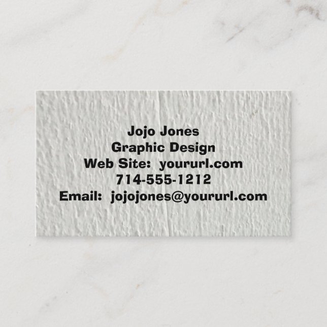 Tarjeta De Visita Guay Faux White Wood Black (Anverso)