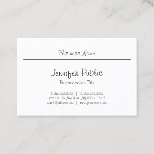 Tarjeta De Visita Guay Freehand Script Moderno Minimalista Plano Niz