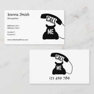 Tarjeta De Visita Guay Fun blanco negro Llámame teléfono vintage