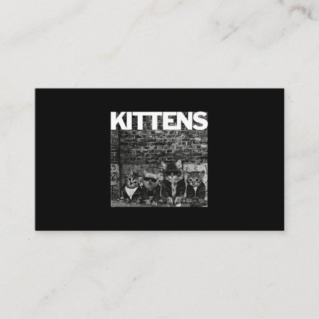 Tarjeta De Visita Guay Gatos Gatitos Meow Banda De Rock Funny Cat Lo (Anverso)