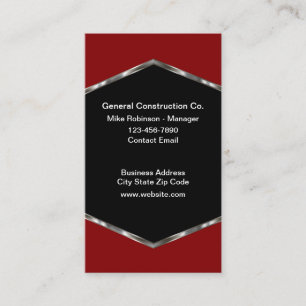 Tarjeta De Visita Guay General Construction Business Cards