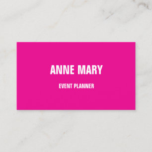 Tarjeta De Visita Guay Girly Hot Pink Fuchsia Colorful Event Planner