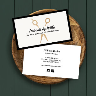 Tarjeta De Visita Guay Gold Clipping Shears Barbershop Business Card