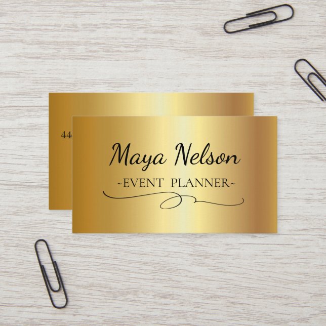 Tarjeta de visita Guay Gold Sparkly de lujo (Anverso/Reverso In Situ)