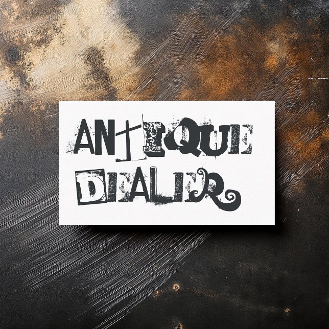 Tarjeta De Visita Guay Grunge Antique Dealer (Cool Grunge Antique Dealer Business Card)