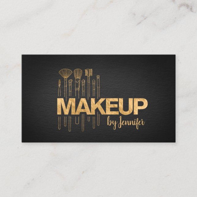 Tarjeta De Visita Guay Makeup pinceles Makeup Cita (Anverso)