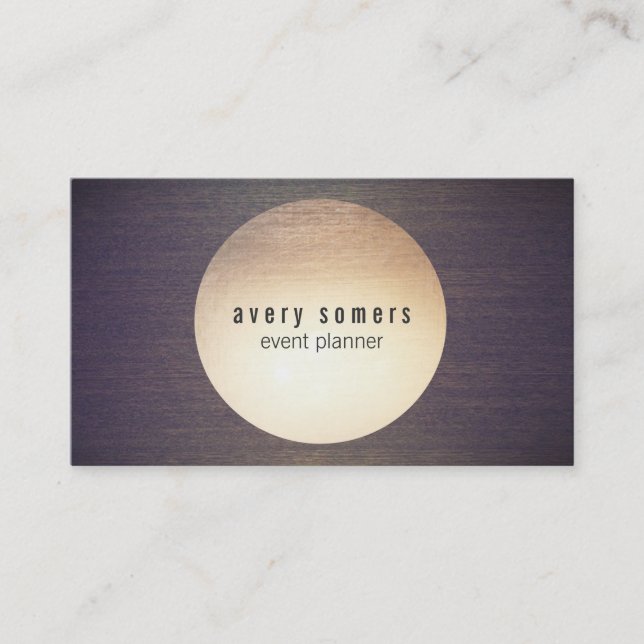 Tarjeta De Visita Guay Modern Gold Circle Wood Grain (Anverso)
