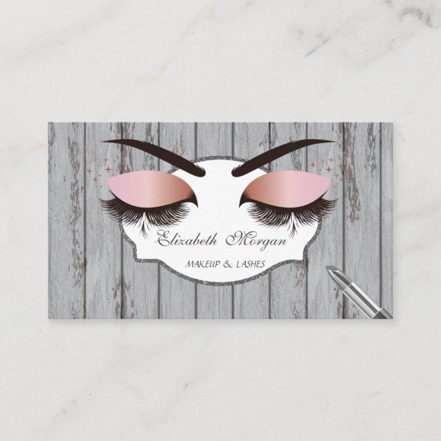 Tarjeta De Visita Guay Modern, Lash, Palo de labios, Textura de made (Anverso)