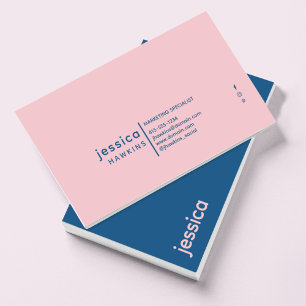 Tarjeta De Visita Guay Moderno Royal Blue & Pale Pink