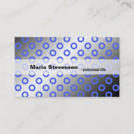 Tarjeta De Visita Guay, modernos puntos de polka azul y gris brillan