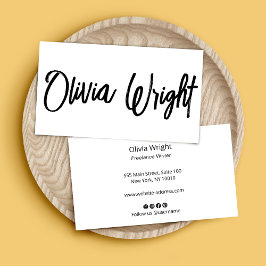 Tarjeta De Visita Guay Negrita Signature Script Typography Moderno W