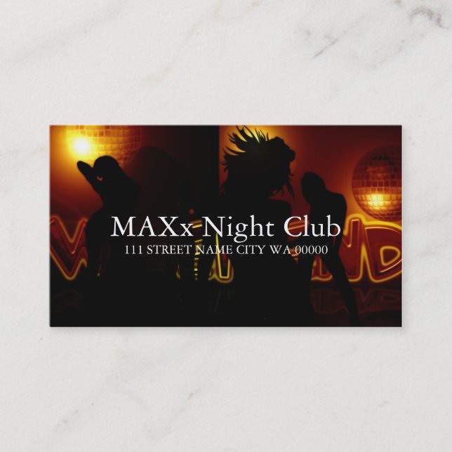 Tarjeta De Visita Guay Night Club Dancing Bar Nilife Business (Anverso)