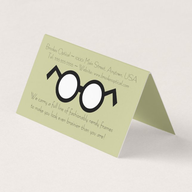 Tarjeta De Visita Guay Optometrist Moderno Nerdy Ronda Gafas Negras (Anverso)
