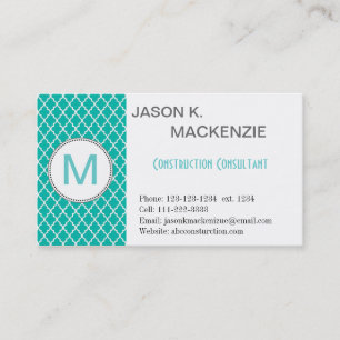 Tarjeta De Visita Guay, profesional del cuatrefoil verde azulado mod