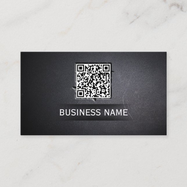 Tarjeta De Visita Guay QR Code Embed Dark Business Card (Anverso)