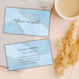 Tarjeta De Visita Guay Resumen Purpurina azul pelo y maquillador art