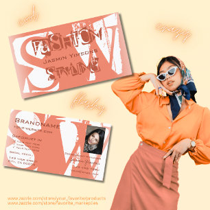 Tarjeta De Visita Guay Rubor Red White con foto y monograma