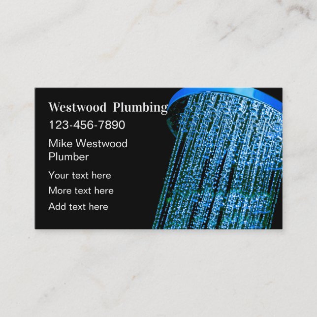 Tarjeta De Visita Guay Shower Water Plumbing (Anverso)