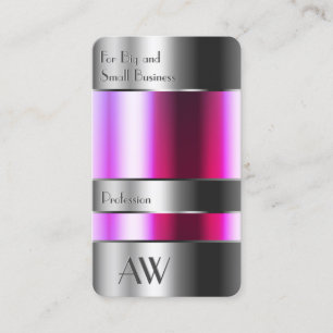 Tarjeta De Visita Guay Silver Box Líquidos morados rosados con monog