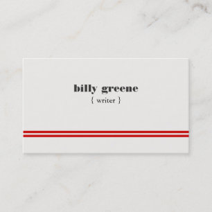 Tarjeta De Visita Guay Simple Moderno White Professional Red Stripes
