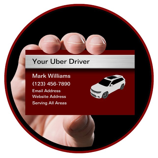 Tarjeta De Visita Guay Simple Uber Driver Riding Hailing (Subido por el creador)