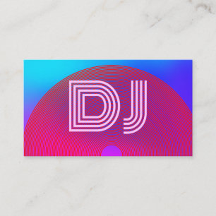Tarjeta De Visita Guay Vaporwave Blue Pink Purple Music DJ