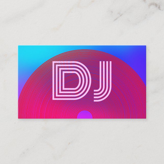 Tarjeta De Visita Guay Vaporwave Blue Pink Purple Music DJ (Anverso)