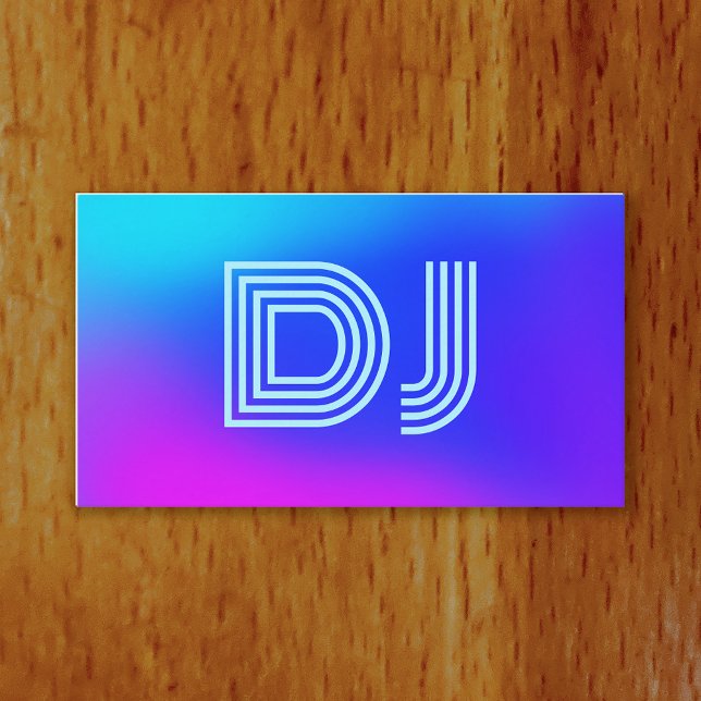 Tarjeta De Visita Guay Vaporwave Bold Font Blue Purple Music DJ (Subido por el creador)