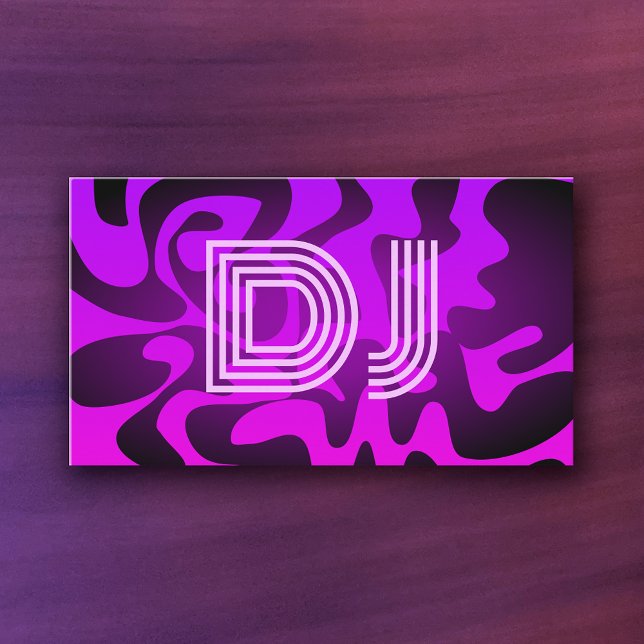 Tarjeta De Visita Guay Vaporwave Neon Font Lilac Purple Music DJ (Subido por el creador)