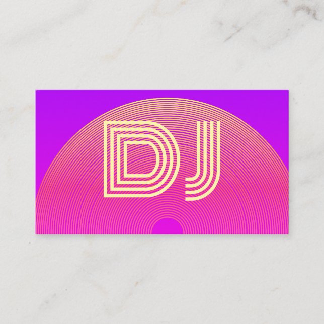 Tarjeta De Visita Guay Vaporwave Pink Lilac Yellow Purple Music DJ (Anverso)
