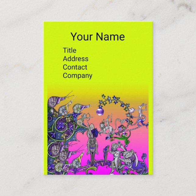 TARJETA DE VISITA GUERRA BESTIARIA MEDIEVAL, COLCHAS, BOLSILLOS GIGA (Anverso)