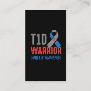 Tarjeta De Visita Guerrero del T1D diabético Sensibilización sobre