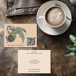Tarjeta De Visita Guerrero Elfo Dragón Fantasía Mágico Medieval Melo