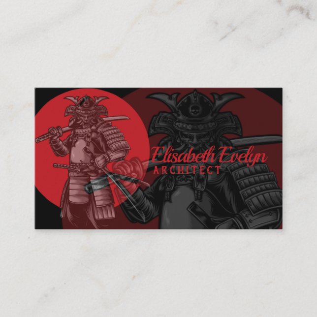 Tarjeta De Visita Guerrero samurai japonés (Anverso)