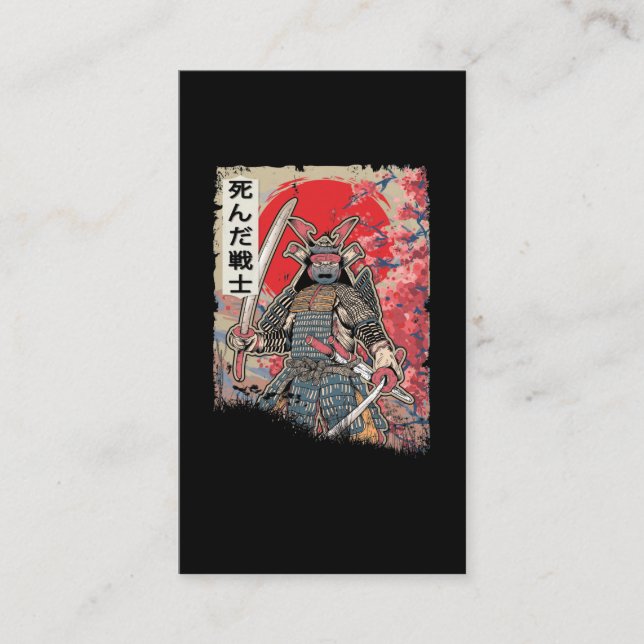 Tarjeta De Visita Guerrero samurai japonés muere espadachín (Anverso)