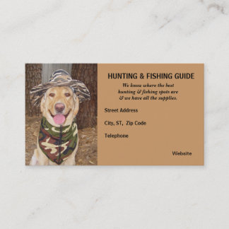 Tarjeta De Visita Guía adaptable de la caza/de la pesca