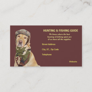 Tarjeta De Visita Guía adaptable de la caza/de la pesca